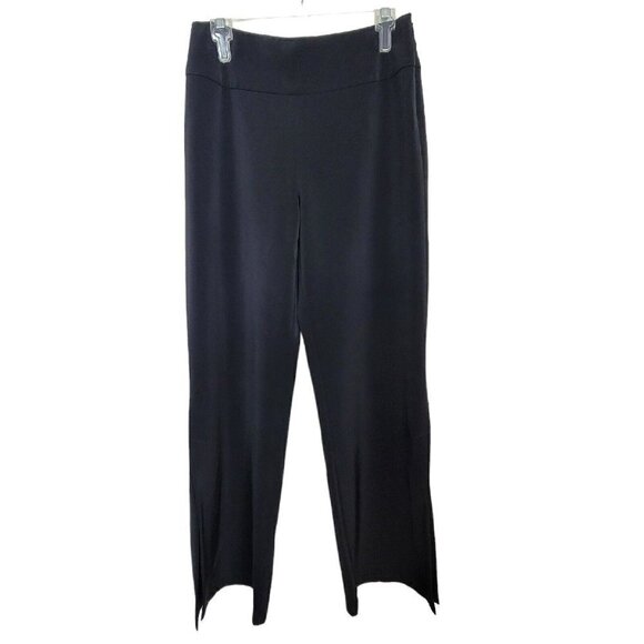 Vtg White House Black Market Sz 6 Dress Pants Wide Leg Black 14" Slit Leg Y2K - Picture 1 of 9